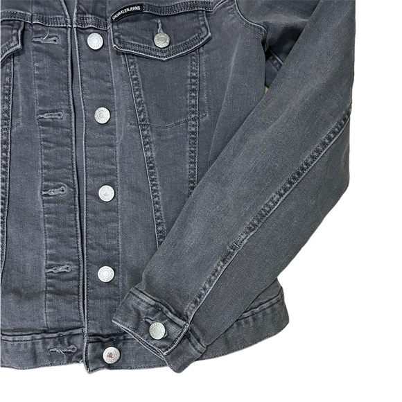 Calvin Klein Jeans Denim Grey Jacket Slim Fit Small - Picture 4 of 5
